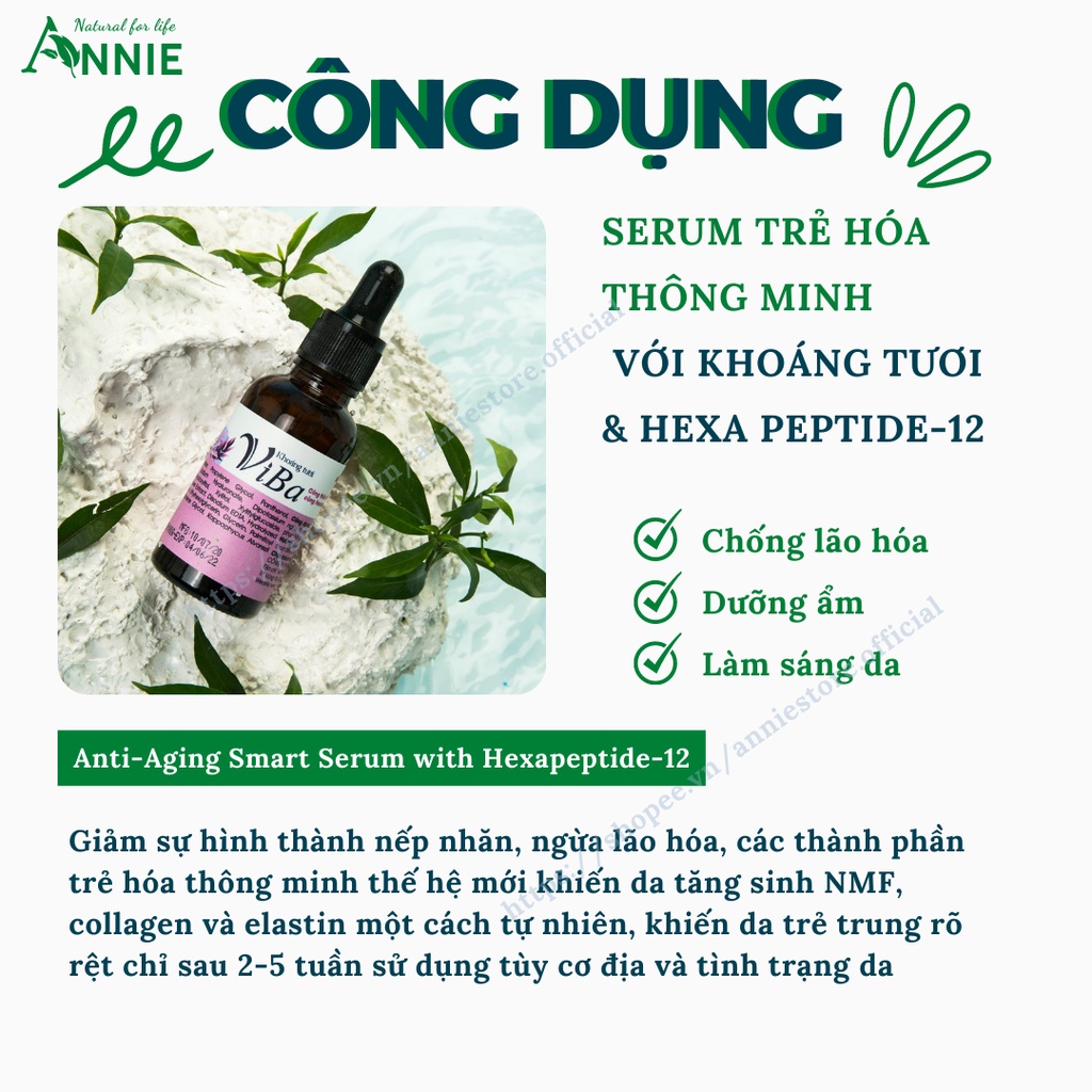 serum trẻ hóa viba - trẻ hóa thông minh dưỡng và làm sáng da, chống lão hóa, mờ thâm, mờ nếp nhăn.