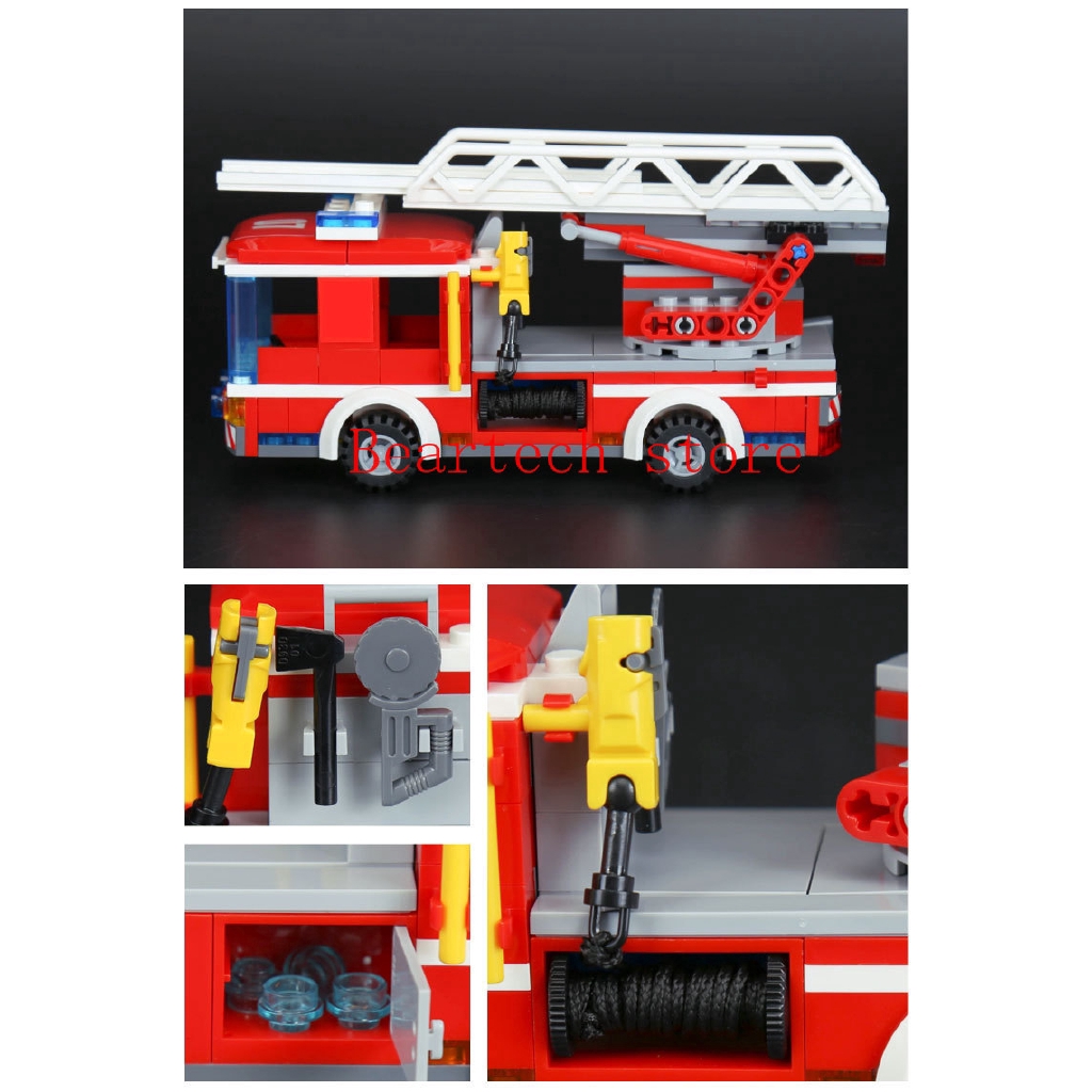 10828  BELA City Fire FIRE LADDER TRUCK Compatible Lego 60107 Building Blocks Bricks Toys DIY Education