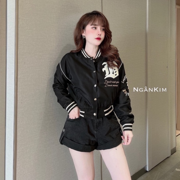 Áo khoác gió bomber siêu hot thêu chữ NN233