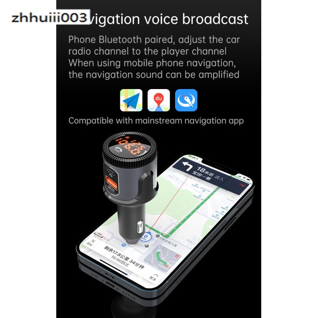 Củ Sạc Nhanh Zhiyun Bc72 PD QC 3.0 Bluetooth Rảnh Tay Cho Xe Hơi