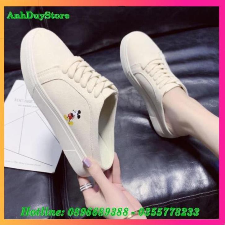 ✔️FREE SHIP✔️ Giày sục đạp gót mickey mouse độn đế