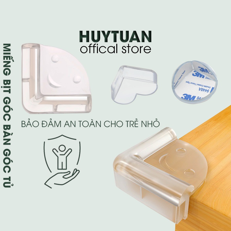 Bộ 4 miếng bịt góc bàn vuông, bọc cạnh bàn