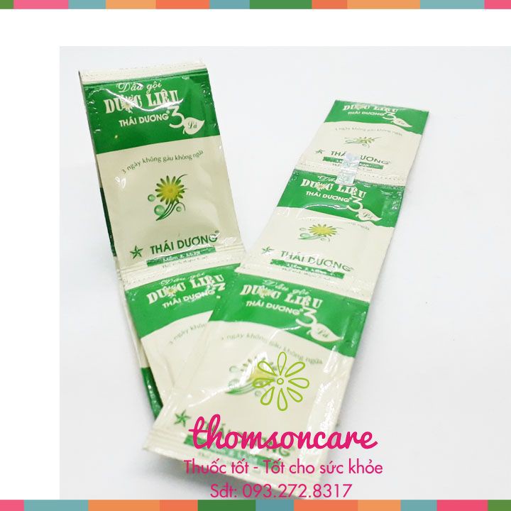 Dầu gội và xả dược liệu Thái Dương 3 - Dây 10 gói - Phù hợp mọi loại tóc - Mượt mà, lành tính từ thảo dược