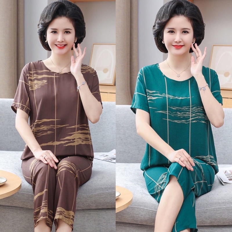 Đồ bộ trung niên ,bộ lanh Quảng Châu cho mẹ