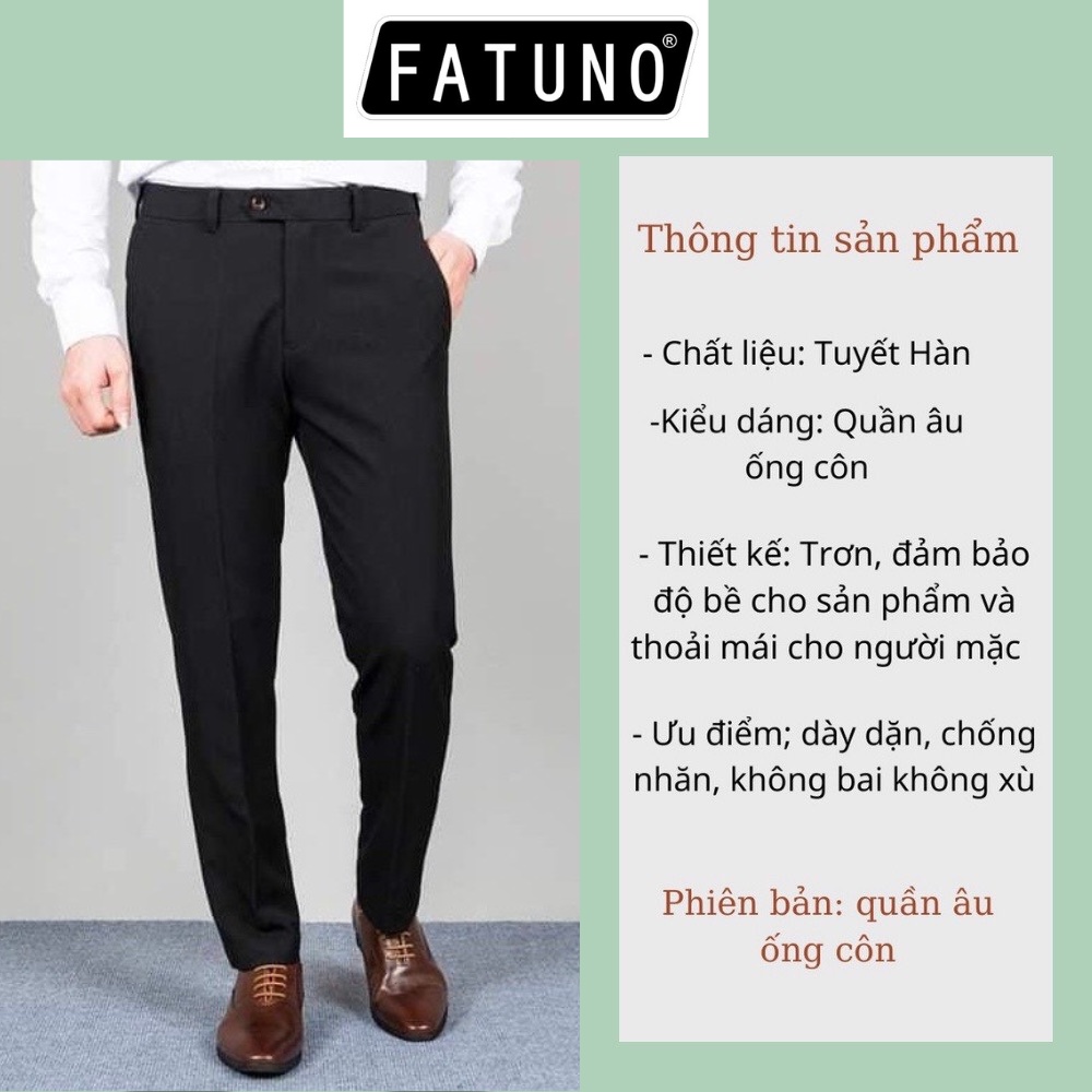 Quần âu tuyết hàn co giãn cao cấp hãng FATUNO màu đen