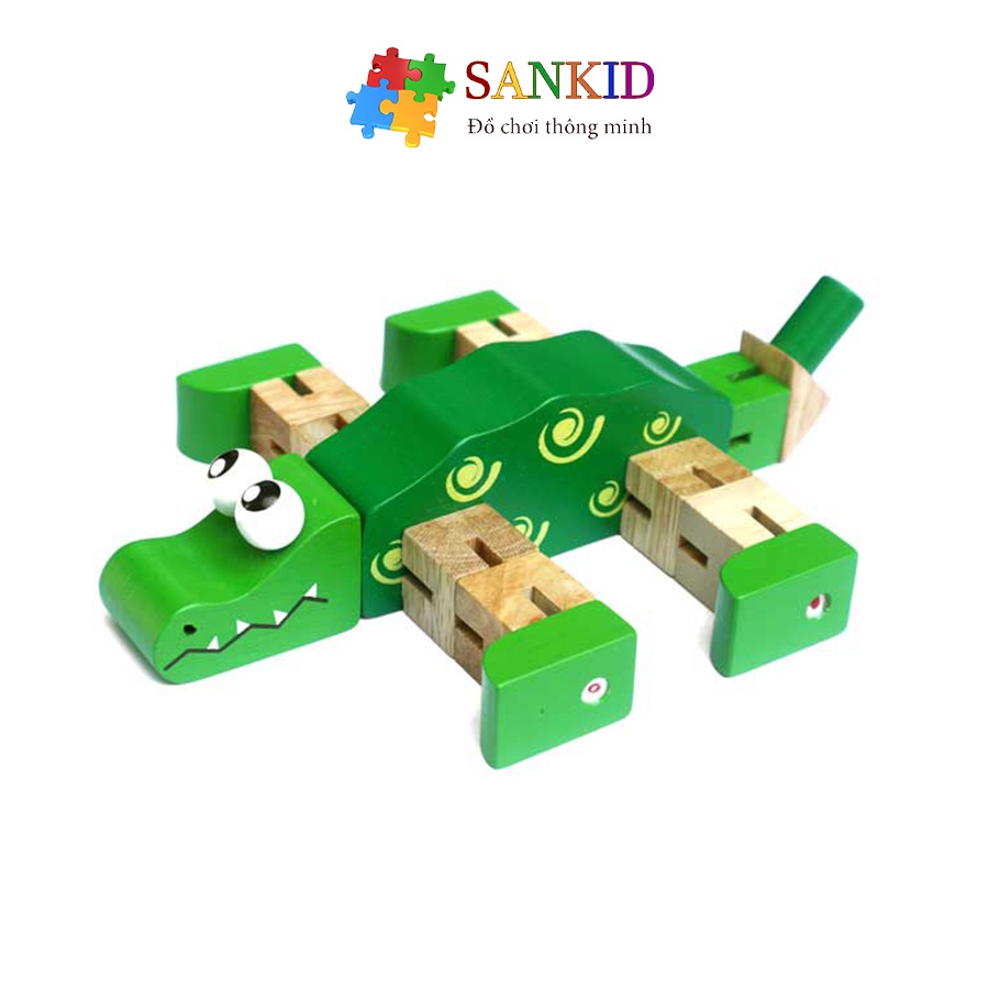 Đồ chơi gỗ Winwintoys Cá sấu luồn thun