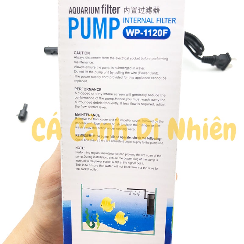 Máy lọc nước vi sinh 20W dạng phun mưa để trong hồ cá SOBO WP-1120F