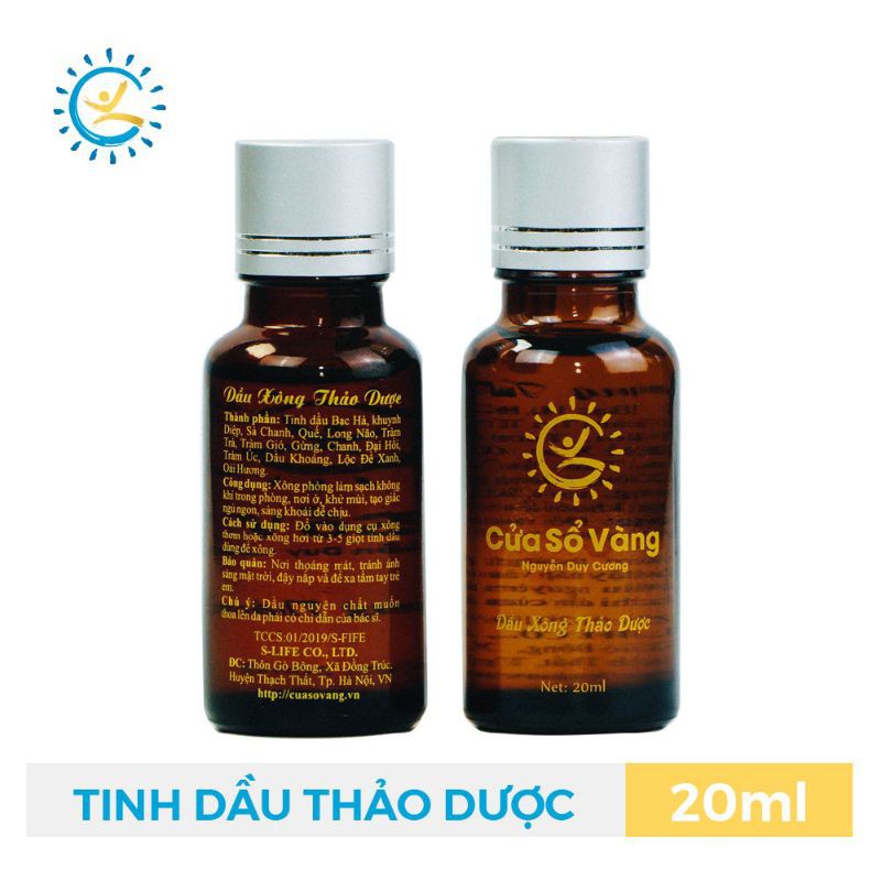 Combo 2 Lọ Tinh Dầu Thảo Dược Cửa Sổ Vàng Hỗ Trợ Làm Sạch Không Khí