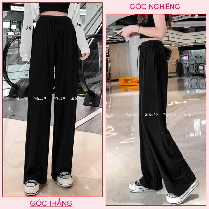 Quần Ống Suông Nữ MIN19 Quần Ống Rộng Nữ Cullotes Tăm Nhỏ Lưng Cao Cạp Cao Dáng Dài Bigsize Thời Trang Hàn Quốc