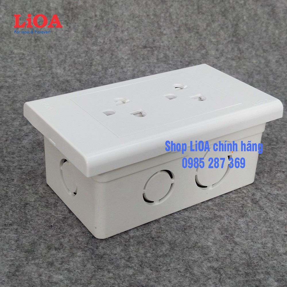 Combo ổ cắm điện đôi 3 chấu LiOA 16A 3520W - Lắp âm tường