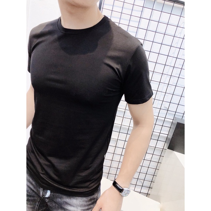 Áo Thun Đen Nam Cổ Tròn 2STOREGLE Dáng Vừa Chất Đẹp Vải Không Bai Gião Không Xù Lông