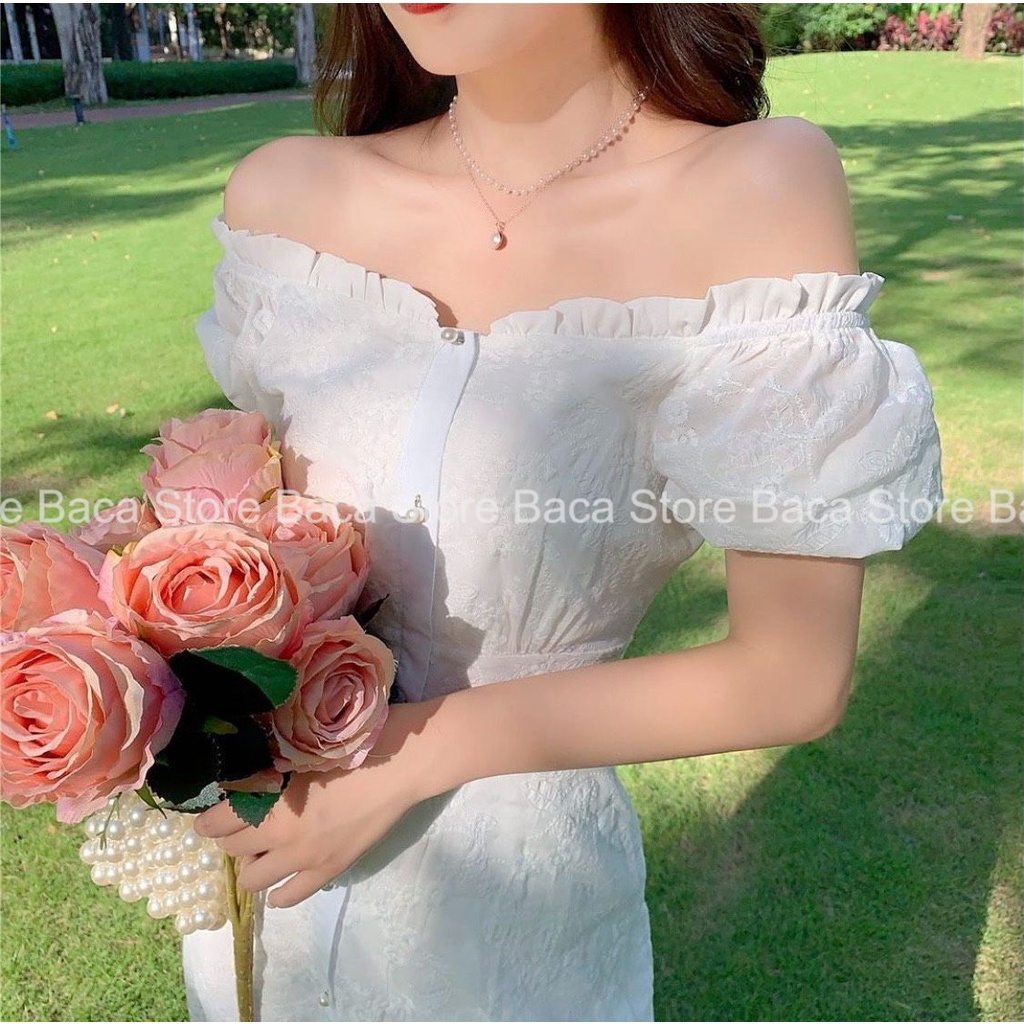 [Baca Store] Váy trễ vai dáng dài, váy xòe đuôi cá chất liệu vải cao cấp | BigBuy360 - bigbuy360.vn