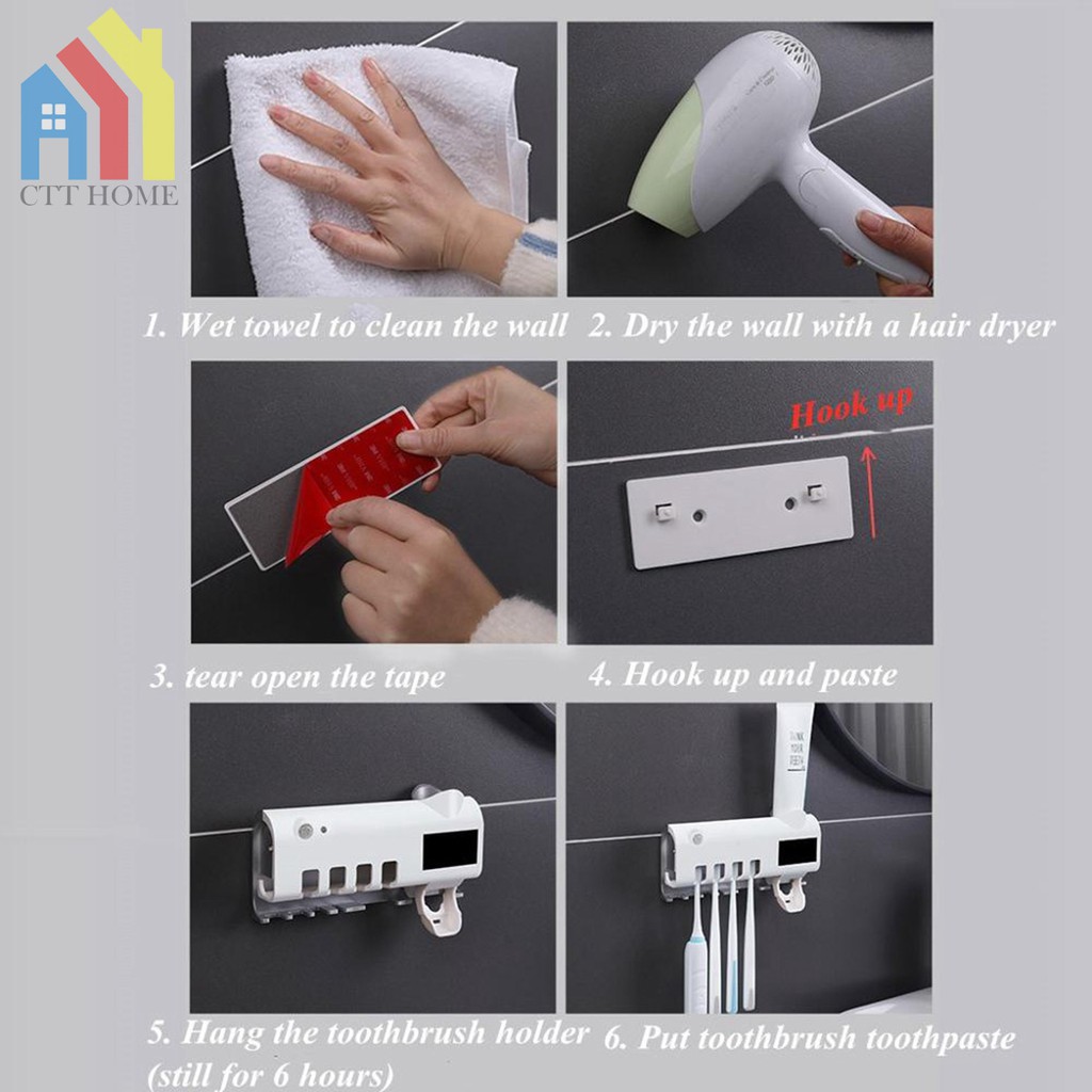 Kệ Tiệt Trùng Bàn Chải Đánh Răng Lấy Kem Tự Động MIKATU