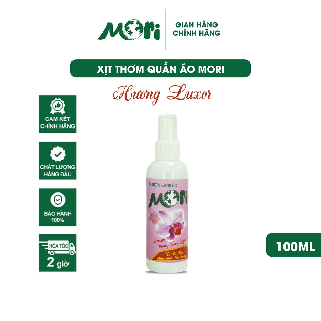 Xịt thơm quần áo Mori, khử mùi ẩm mốc, tiện lợi giúp quần áo thơm ngát cả ngày_100ML