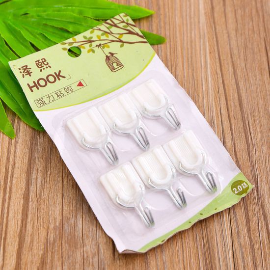 Vỉ 06 móc dính tường (móc dán tường) chắc chắn