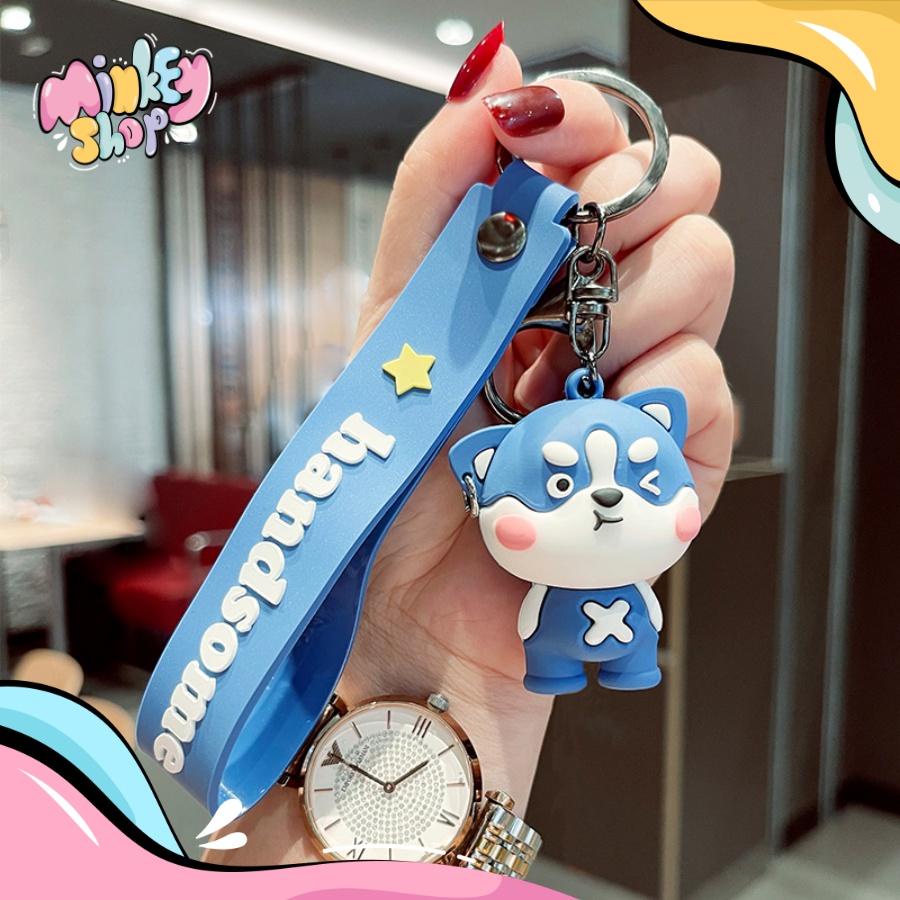 Móc Khoá Chó HANDSOME Dễ Thương Nhiều Mẫu Hottrend 2022 Phụ Kiện Túi Xách, Balo, Ô tô Cute 02MKC -Minkey