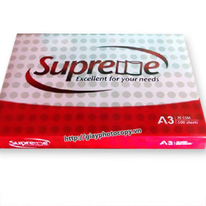 ⚡GIẢM SỐC ⚡ Giấy In /Photo A3 Supreme 500 Tờ ĐL 70 Gsm