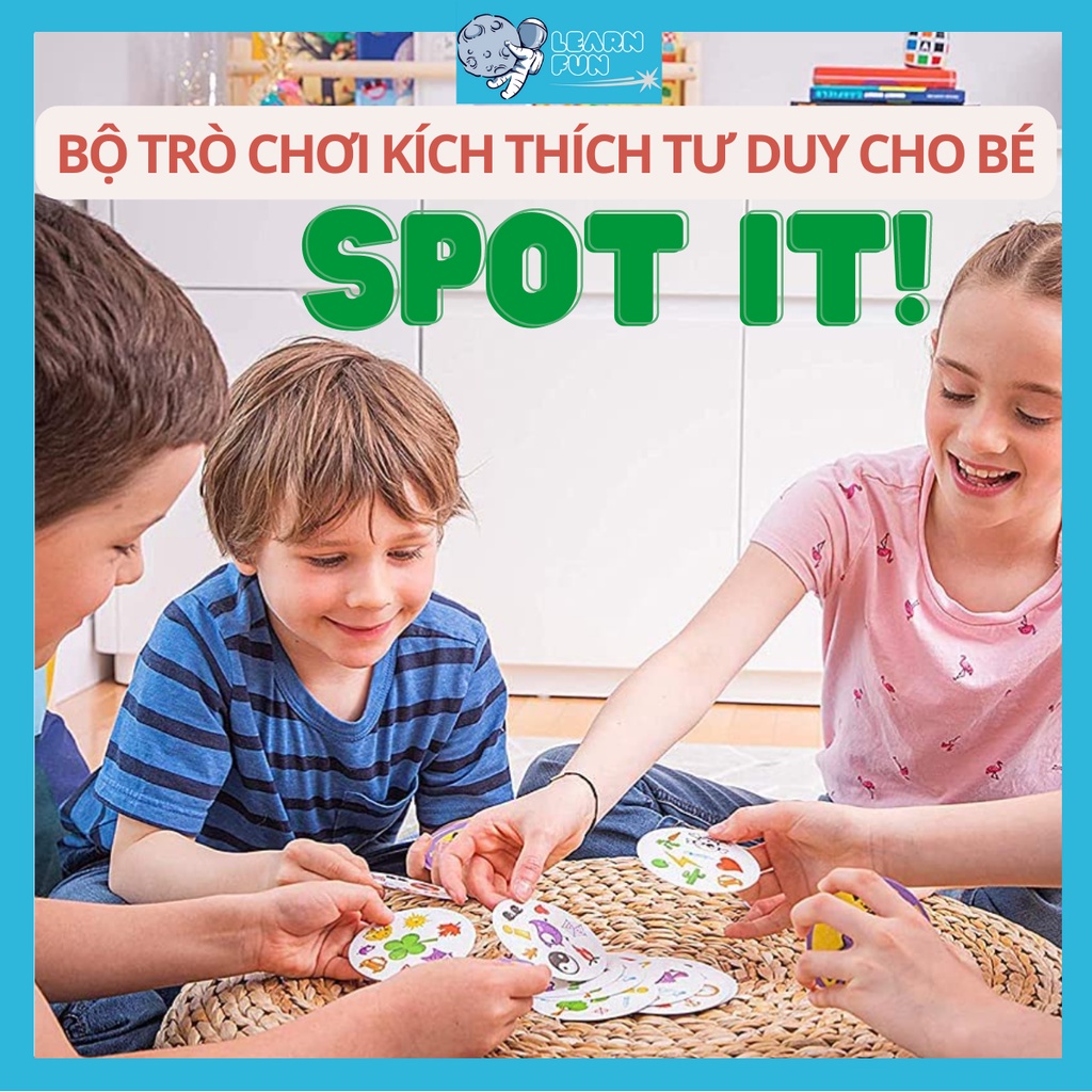 Đồ chơi kích thích tư duy Spot It trò chơi Board Game hấp dẫn cho bé Basic English Alphabet HALLI GALLI