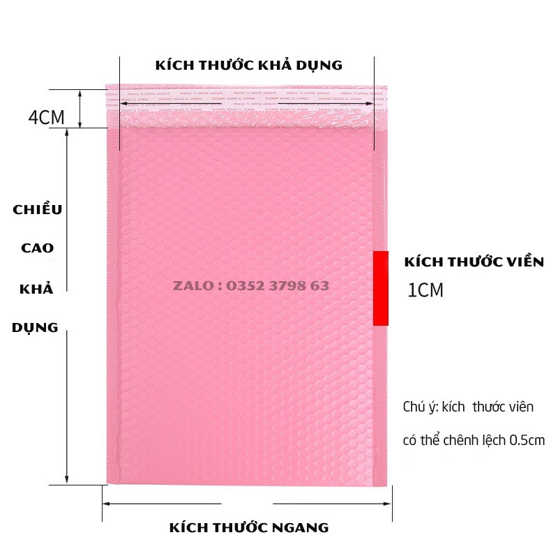 Link 10 túi bóng khí gói hàng túi niêm phong lót bóng khí tự niêm phong kích thước 13 x15