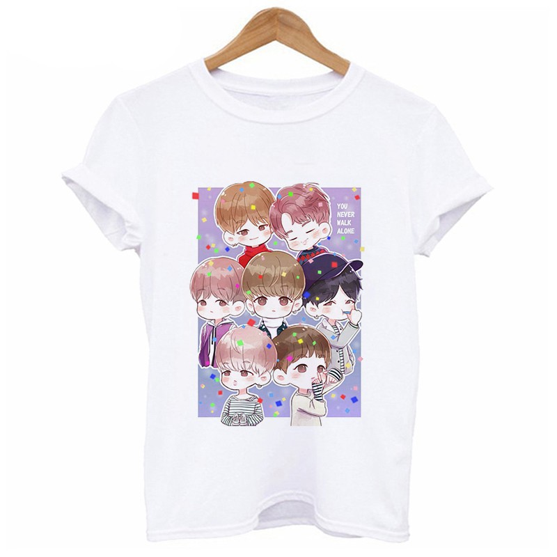 Áo phông BTS in hình chibi BTS cực đẹp