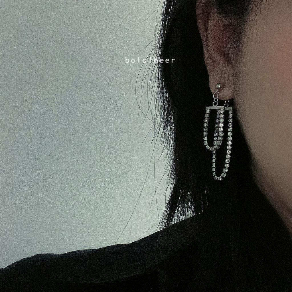 Bông Tai Đính Đá Lấp Lánh Thời Trang Dành Cho Nữ