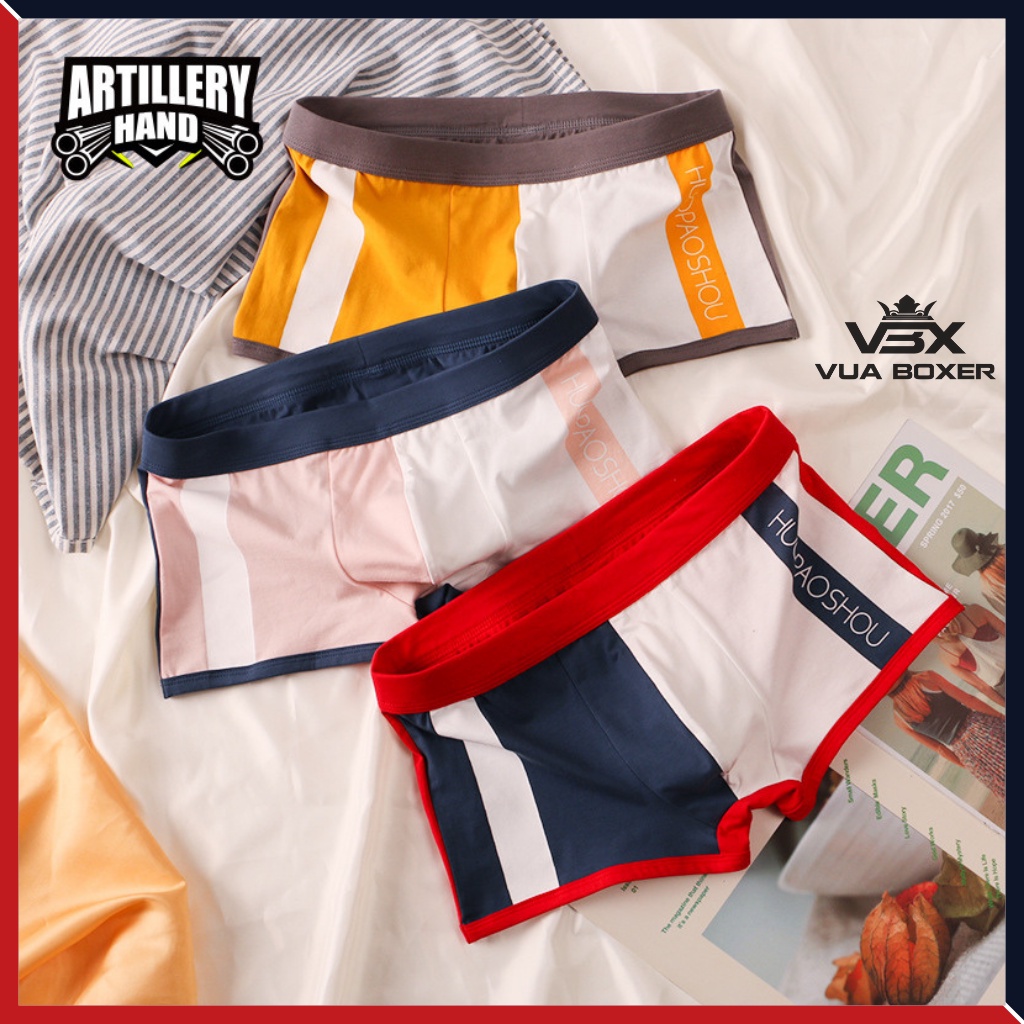 Quần Lót Nam Boxer Sịp Nam Vải Cotton Thấm Hút Kháng Khuẩn Co Dãn Tốt HUOPAO-SỌC