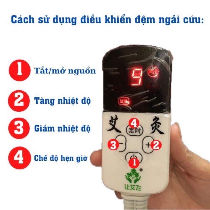 Thảm ngải cứu, Đệm sưởi ngải cứu đông y Trung Quốc, Điều trị đau vai gáy, nhức mỏi xương khớp, chính hãng Hàng Loại 1