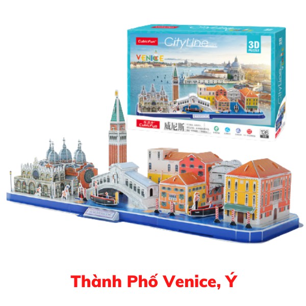 Mô Hình Giấy 3D Cubic Fun CácThành Phố Nổi Tiếng : Paris, London, New York, Moscow, Thượng Hải