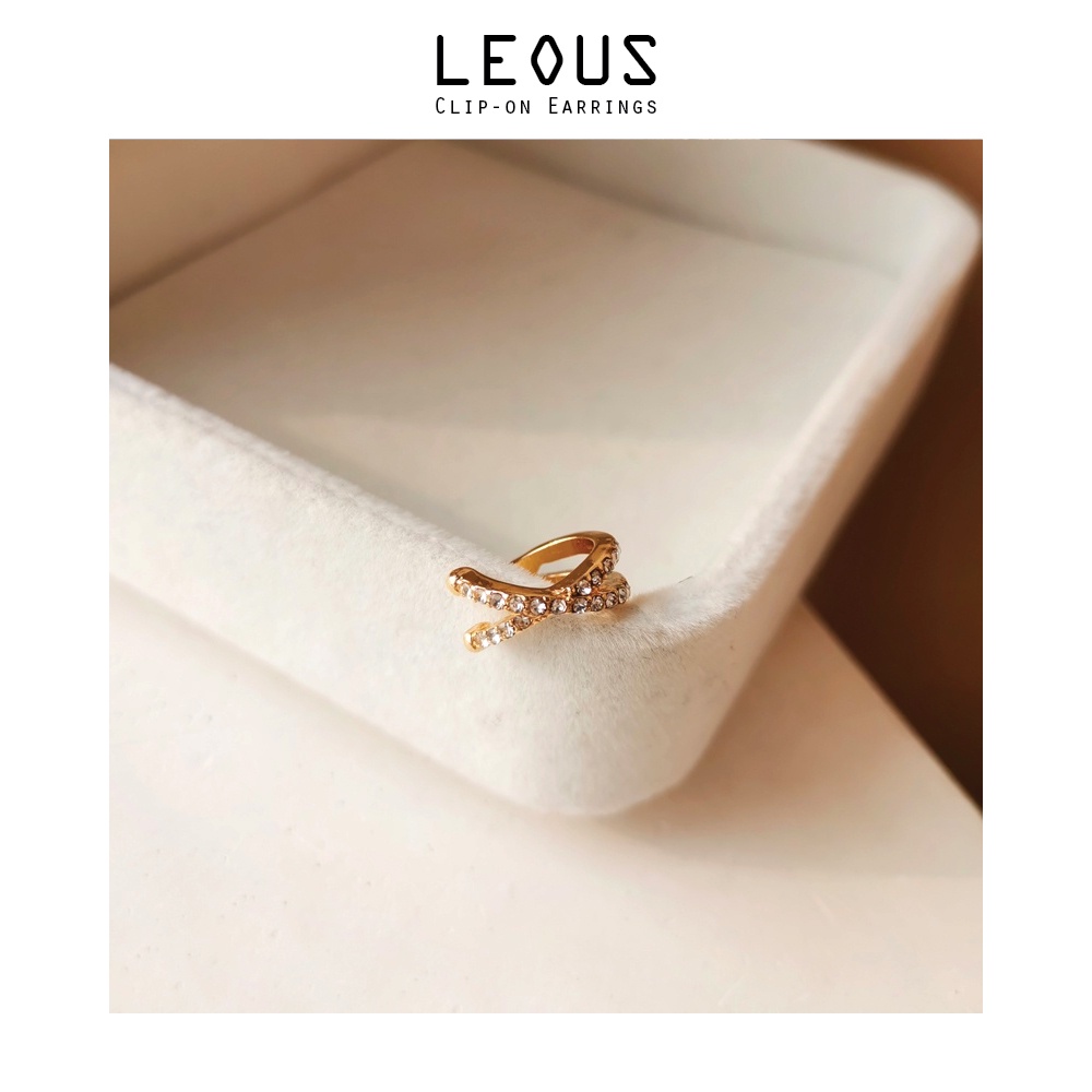 Khuyên tai kẹp vành một bên không bấm lỗ K100 bằng hợp kim mạ vàng (1 chiếc)