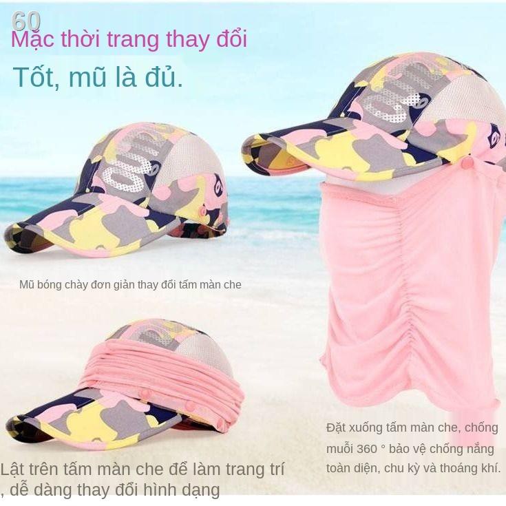 [mũ + khẩu trang] Mũ hàn quốc nữ chống nắng mùa hè đi xe đạp gấp vịt che câu cáT