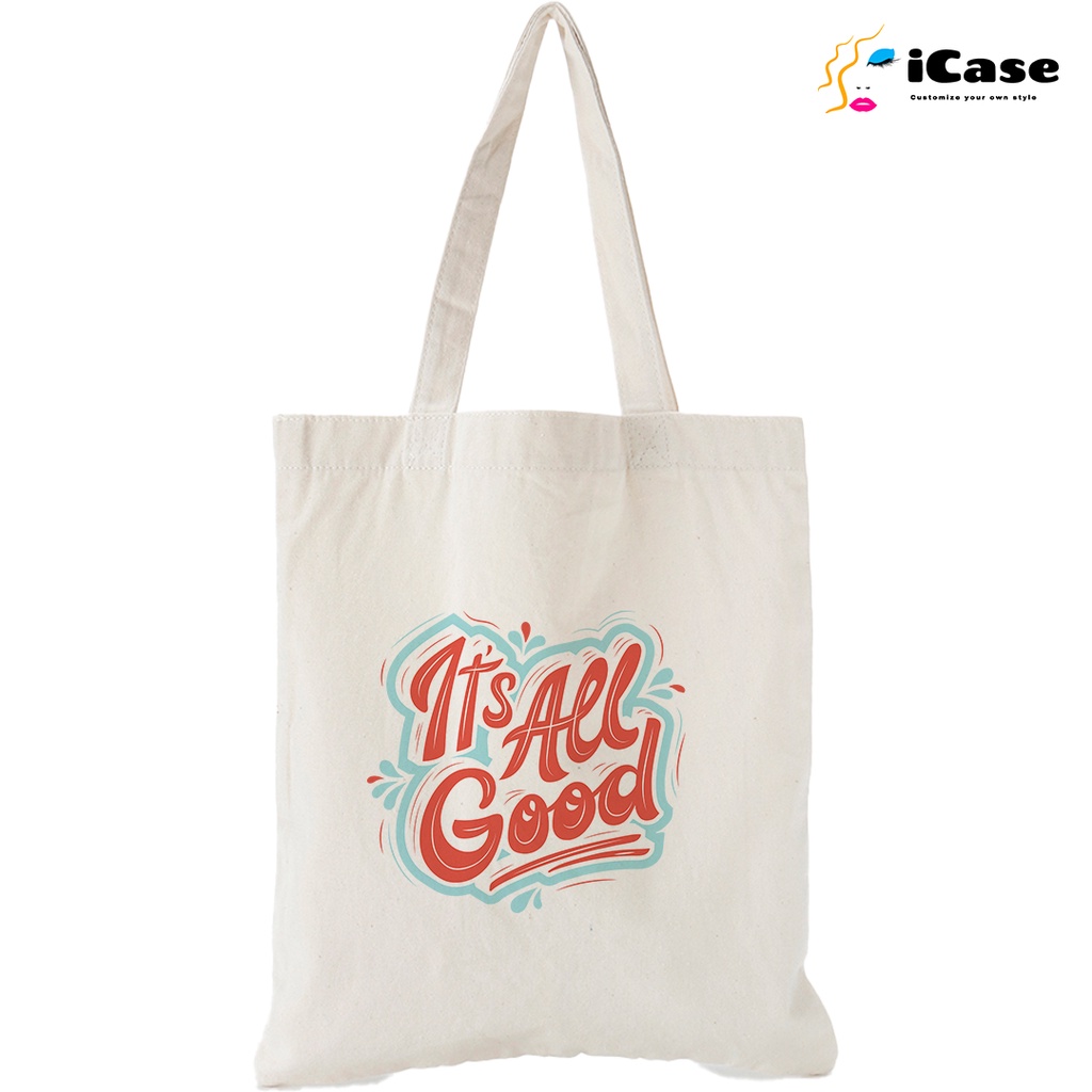 Túi vải Canvas iCase bộ sưu tập Typography - nhiều kích thước