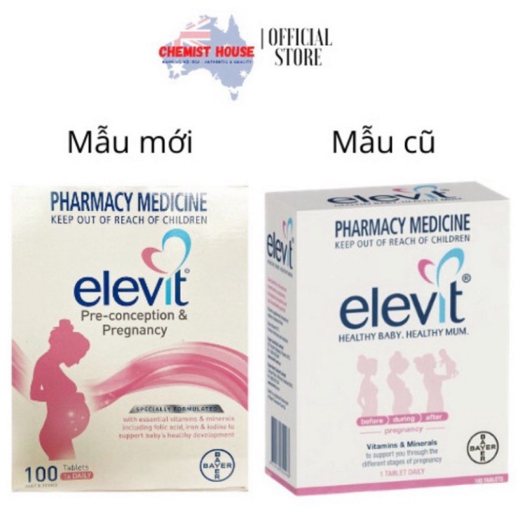 GIÁ VÔ DỊCH ELEVIT DATE 2023 MẪU MỚI VITAMIN TỔNG HỢP cho bà bầu 100 viên GIÁ VÔ DỊCH