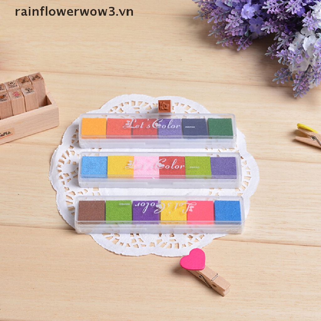 Hộp Mực 6 Màu Không Độc Hại Dùng Để Đóng Dấu DIY