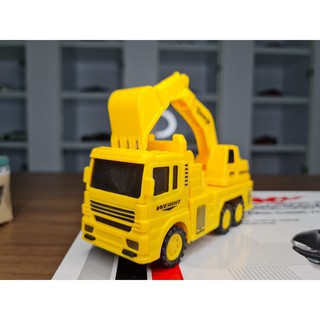 Xe Mô Hình Đồng Giá 25k - Mã 838-1-02  . Xe Công Trình Size Mini Màu Vàng Có Chạy Trớn
