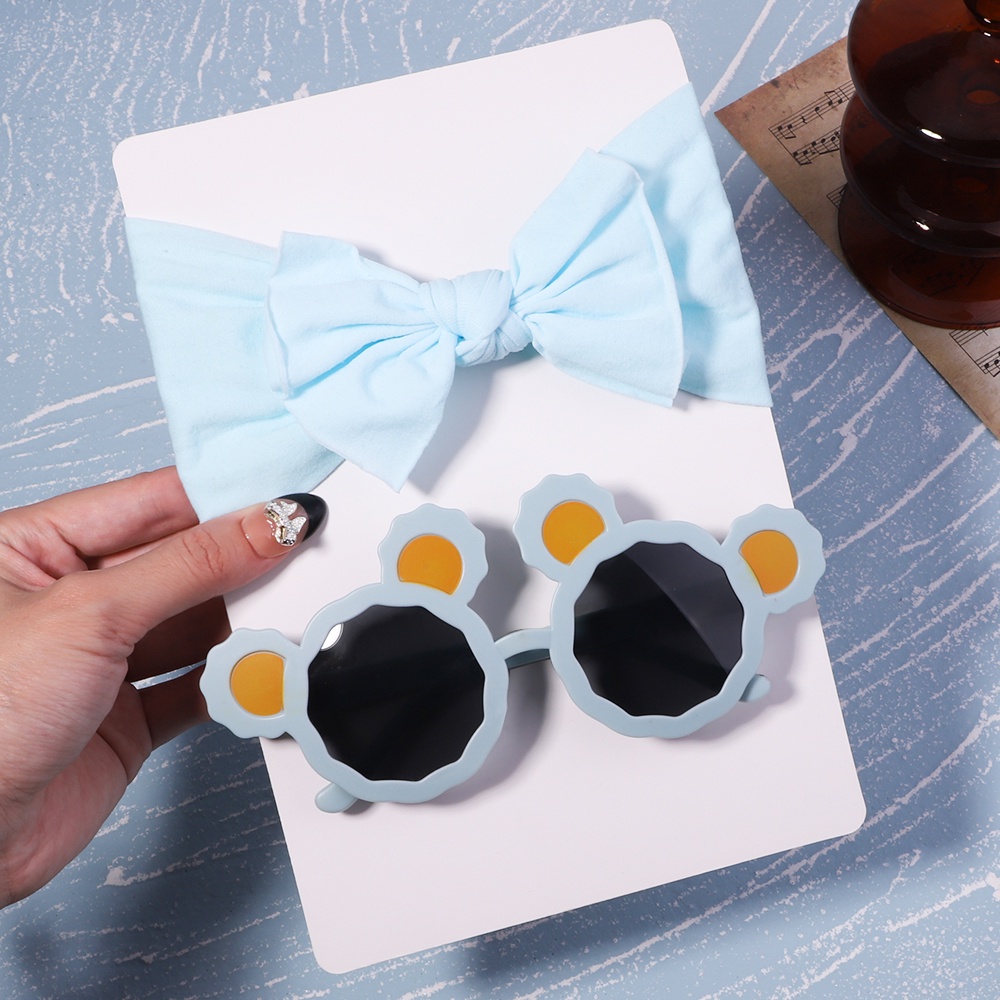 Set phụ kiện KIDSBOWS 2790 gồm mắt kính tai gấu + băng đô dễ thương cho bé gái