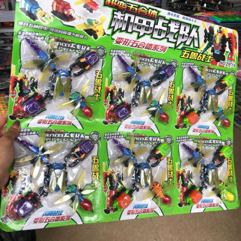 Sỉ vỉ 6 bộ côn trùng biến hình siêu nhân( mỗi bộ 5 con)