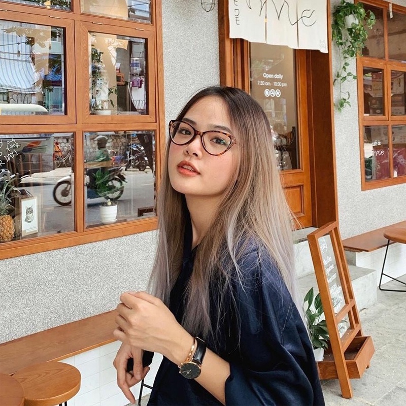 Gọng kính cận thời trang nữ LUMINA nhựa dẻo mắt mèo cá tính chống UV400 và tia bức xạ phong cách Nhật Hàn đẹp rẻ 094