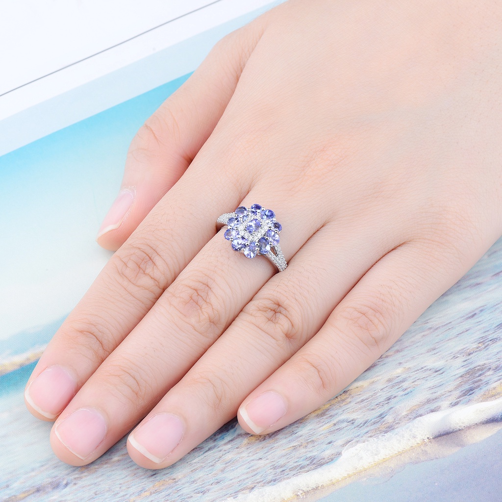 Dây Chuyền Bạc S925 Đính Đá Tanzanite Tự Nhiên Cao Cấp Cho Nữ