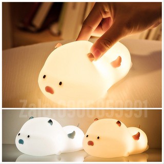 Đèn ngủ,đèn cảm ứng silicon heo bay - (Có hẹn giờ)