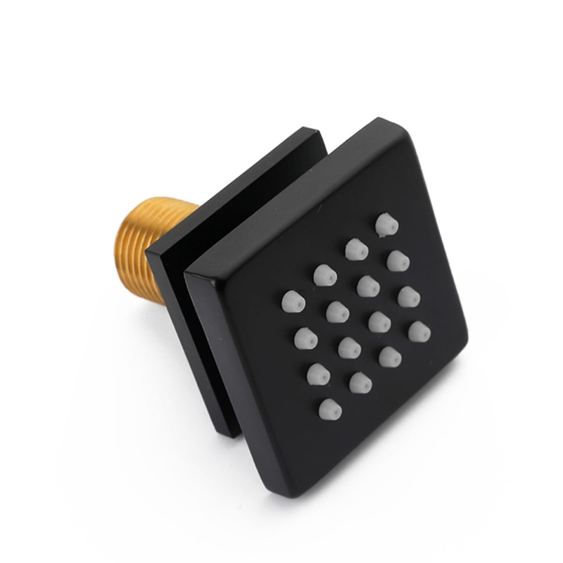 1 Vòi Hoa Sen Hình Vuông Bằng Đồng Thau Màu Đen Cho rome 2 Inch