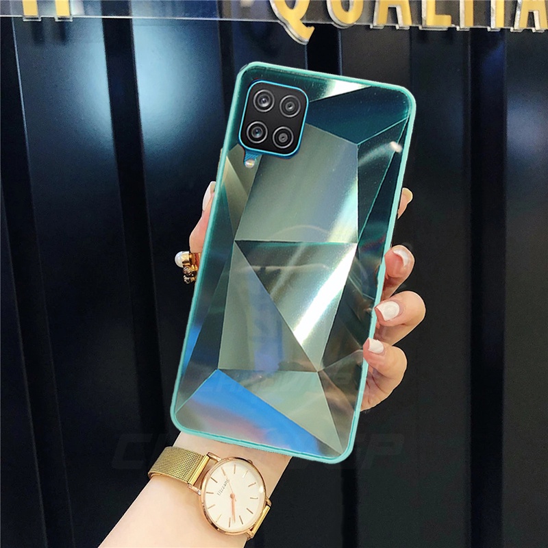 Ốp Điện Thoại Mặt Gương Kim Cương 3D Chống Sốc Cho Samsung Galaxy A22 A32 Samsung Galaxy A12 A52S A52 A72