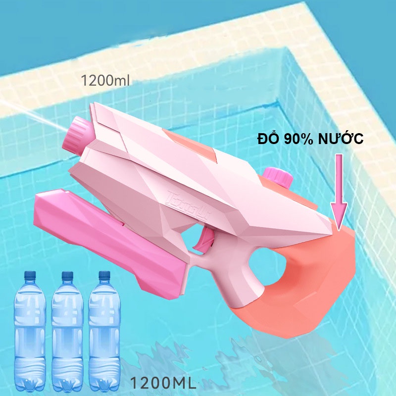 Đồ Chơi Mùa Hè Súng Nước Siêu To Áp Lực Nhiều Chế Độ Bắn, To Đại, Bắn Xa 7 Mét