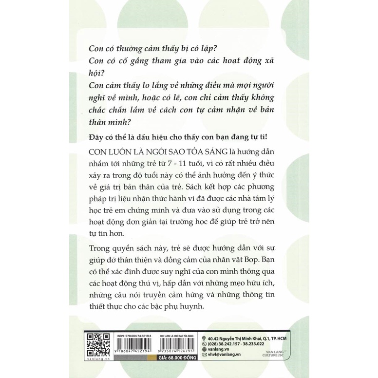 Sách - You're A Star - Con Luôn Là Ngôi Sao Tỏa Sáng: Xây Dựng Lòng Tự Trọng Cho Trẻ 7-11 Tuổi - VLG