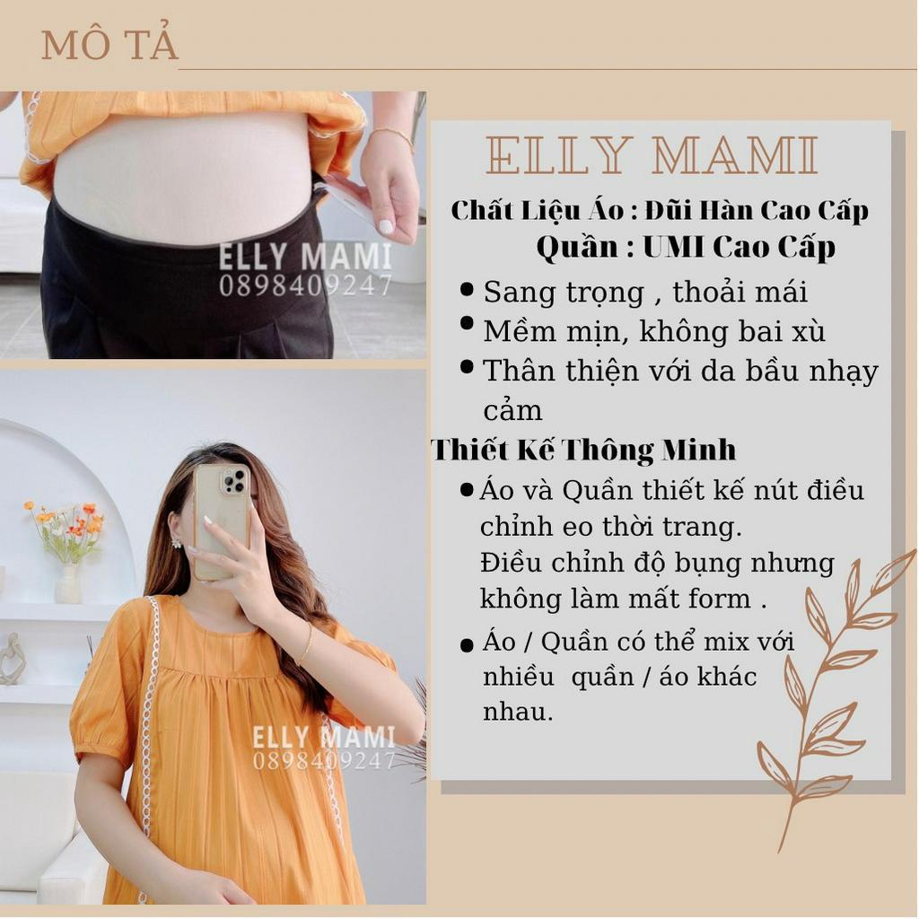( 40kg - 75kg ) Set Áo Bầu , Bigsize Sau Sinh Vàng Viền Ren Mặc Thoải Mái Suốt Thai Kì &amp; Sau Sinh Thiết Kế Cao Cấp