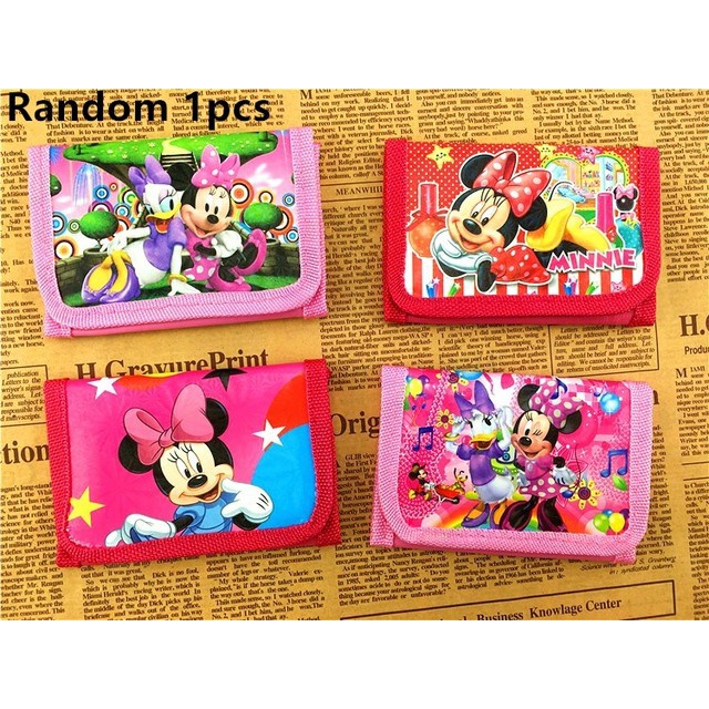 DISNEY Ví Đựng Tiền Xu Mini Bằng Pvc In Họa Tiết Hoạt Hình Frozen / Mickey / Minnie Dễ Thương Có Khóa Kéo Cho Nữ