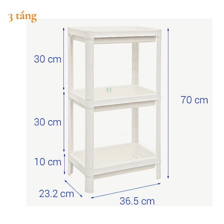 Kệ đa năng inochi đựng sách, mỹ phẩm, kệ nhà tắm, kệ bếp, kệ gia vị Tokyo Nhật Bản, khay có lỗ thoát nước, Vapu HCM