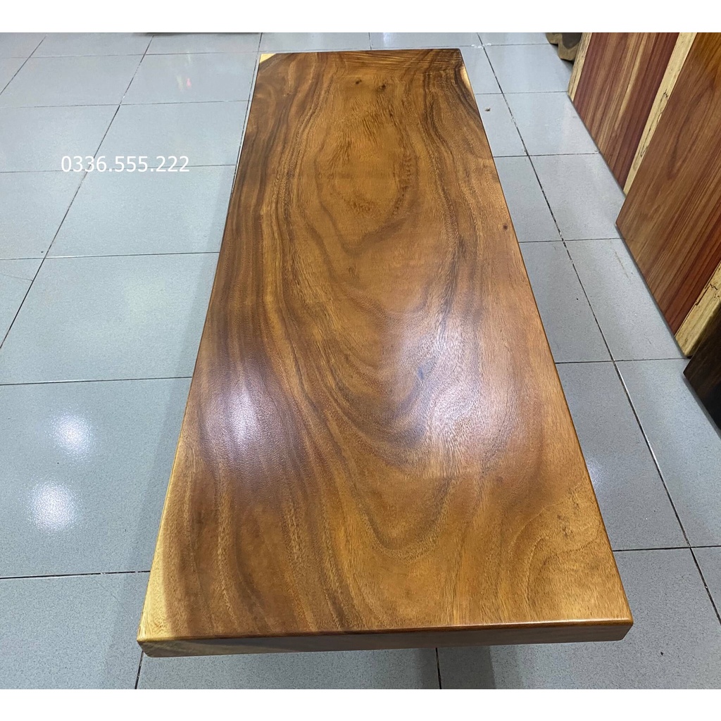 Mặt bàn làm việc gỗ me tây nguyên tấm dài 1,5m