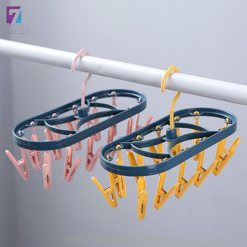 Móc Chùm Kẹp Phơi Quần Áo, Móc Phơi Tất Chất Liệu Nhựa ABS