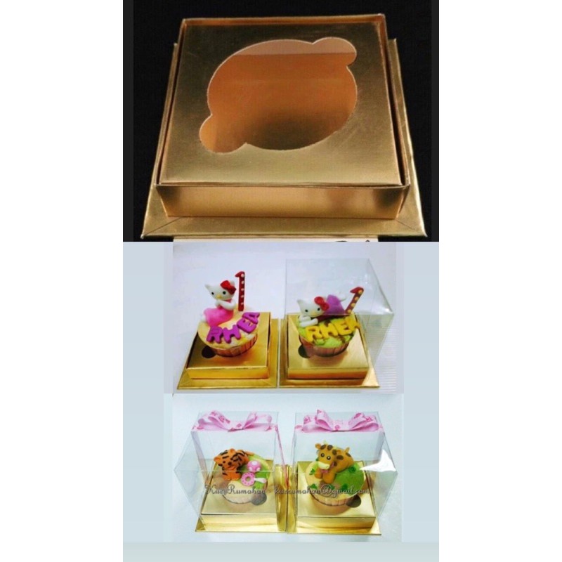 1 Hộp Đựng Bánh Cupcake 9x9 X 10cm Lỗ 6cm