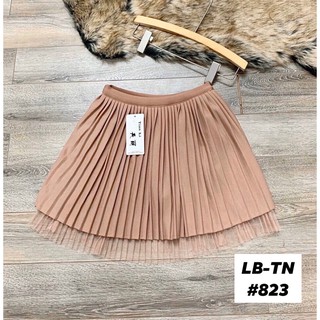 Chân váy xếp ly pha chân ren QC